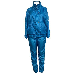 Adidas Suit 2 pc Set Jacket Pants Track Suit Vintage Blue Windbreaker 90' S